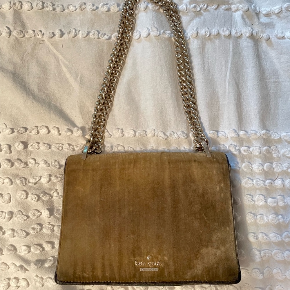 Kate Spade Grey Velvet Bag